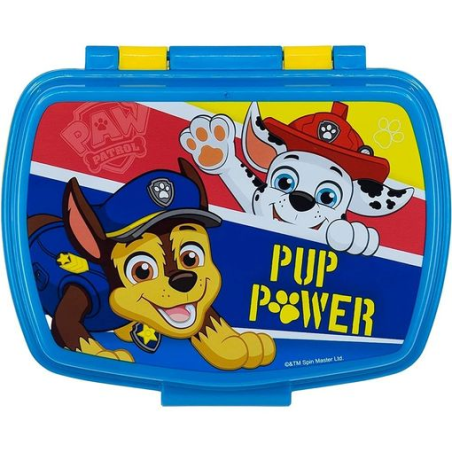 Boite à goûter rectangulaire Pat' Patrouille bleu sans BPA -  17x5.6x13.3cm