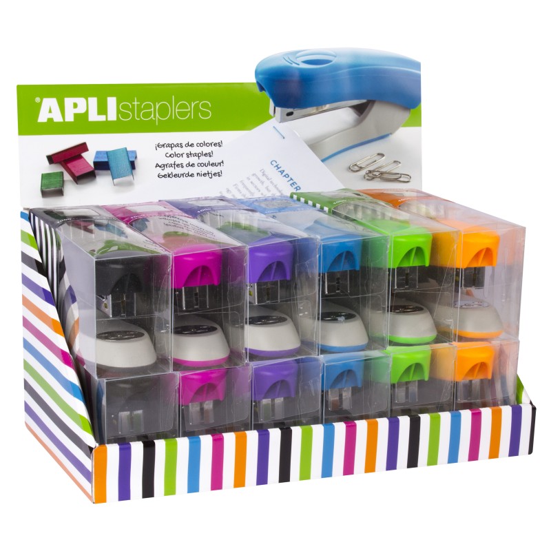Présentoir d'agrafeuse Apli Office - Taille d'agrafe n° 22/6-24/6 - Lot de 12