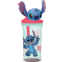 gobelet Stitch 3D multicolore avec paille
