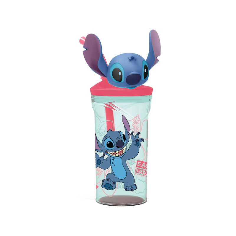 Gobelet Safta Stitch Sweet 3D 360 ml avec paille multicolore