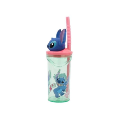 gobelet Stitch 3D multicolore avec paille
