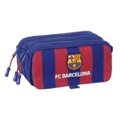trousse trois compartiments rouge bleu