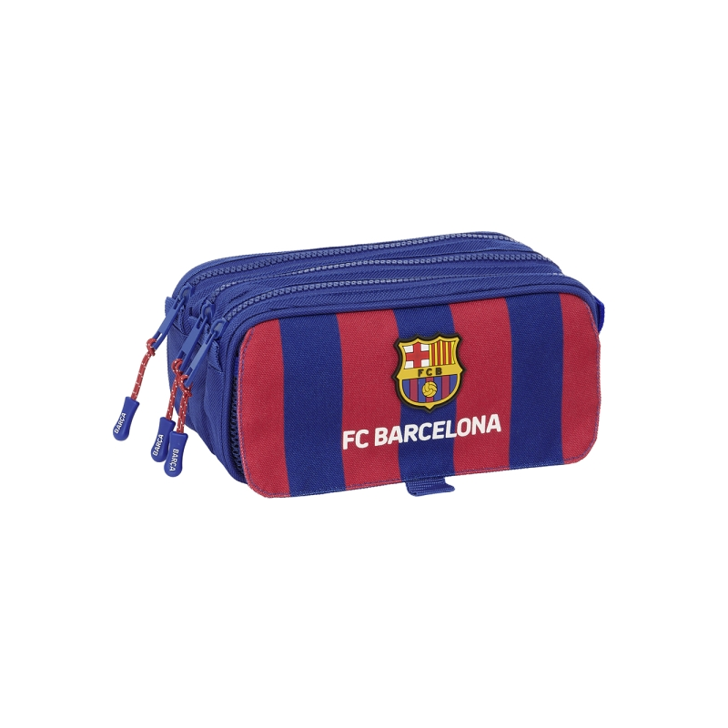 Trousse FC Barcelone 3 compartiments rouge bleu 21,5x10x8 cm