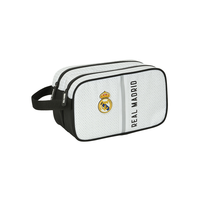 Trousse de toilette Real Madrid 24/25 2 compartiments noir blanc Trousse de toilette Real Madrid 24/25 2 compartiments noir blanc