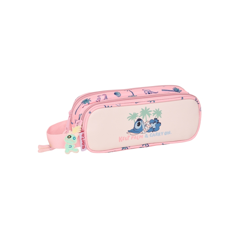 Trousse Safta Stitch 2 compartiments rose 21x8x6 cm Trousse Safta Stitch 2 compartiments rose 21x8x6 cm
