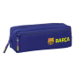 Trousse FC Barcelone 3 compartiments bleu marine 22x8,5x6 cm