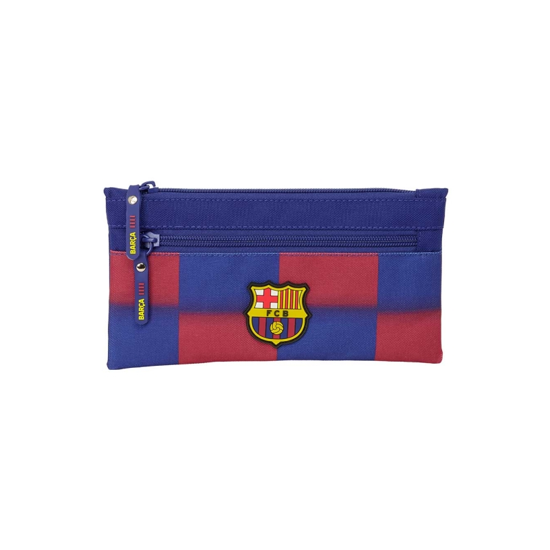 Trousse FC Barcelone 2 compartiments rouge bleu 22x11x1 cm