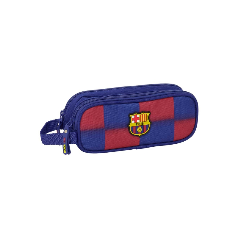 Trousse FC Barcelone 2 compartiments rouge et bleu 21x8x6 cm