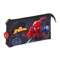 Trousse Spider-Man noire à trois compartiments