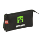 Trousse à crayons Minecraft TNT 3 compartiments noir 22x12x3 cm