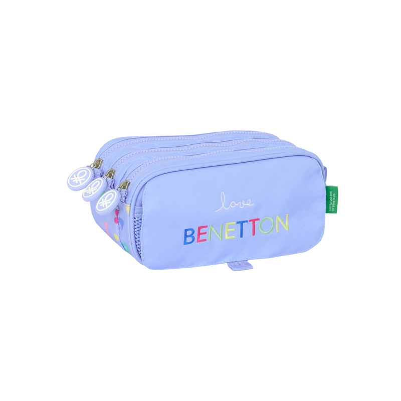 Trousse 3 compartiments Benetton violet 21,5x10x8 cm Trousse 3 compartiments Benetton violet 21,5x10x8 cm