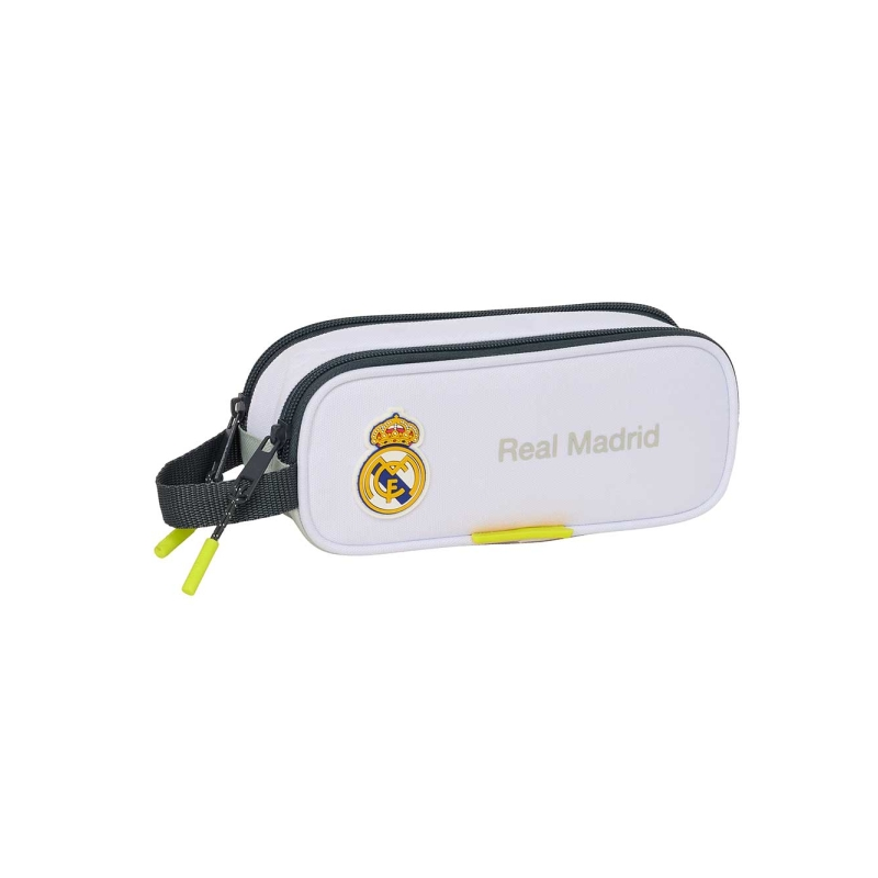 Trousse Real Madrid 2 compartiments noir blanc 21x8x6 cm