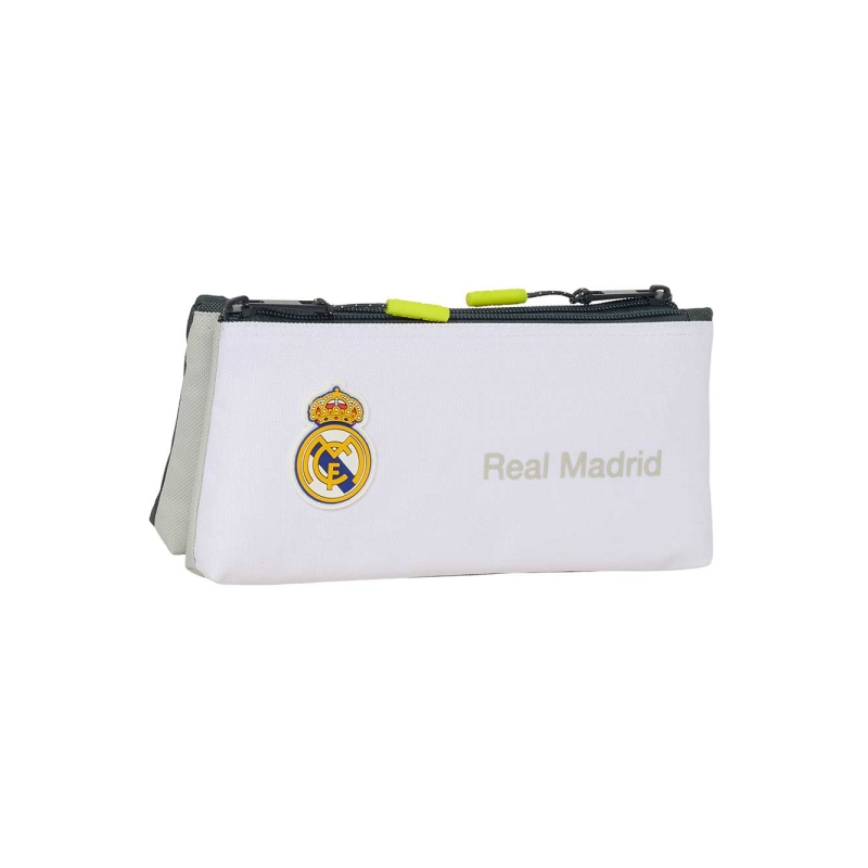 Trousse Real Madrid à 2 compartiments, noir et blanc, 22 x 10 x 8 cm