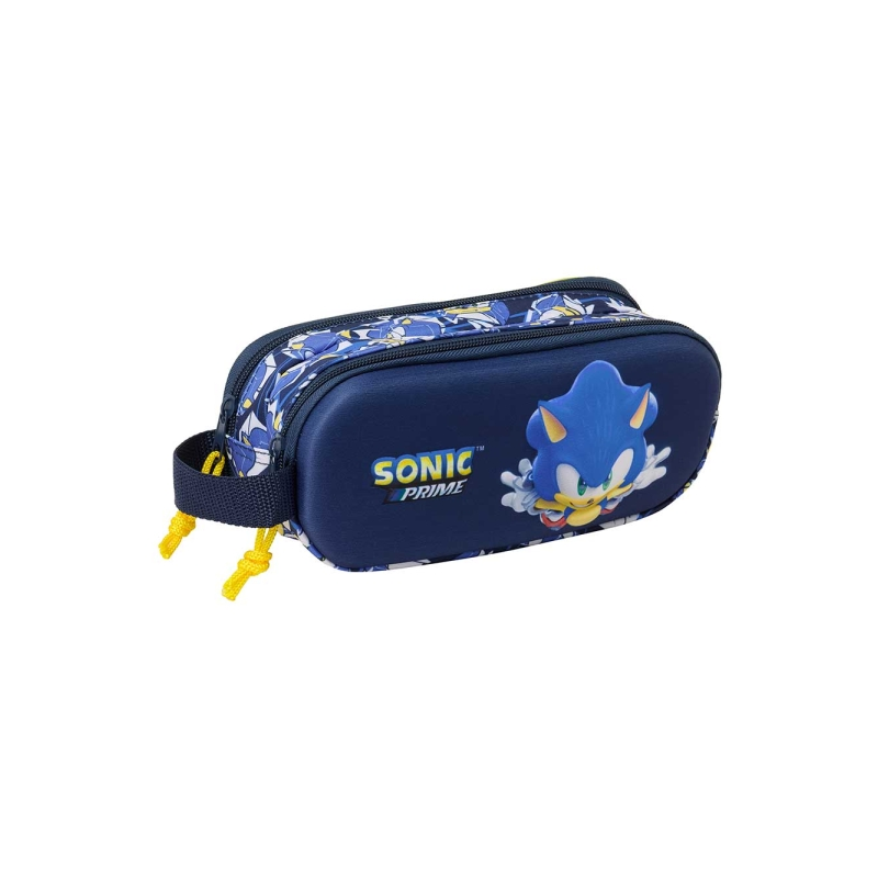 Trousse 3D Sonic 2 compartiments bleu marine 21x8x6 cm Trousse 3D Sonic 2 compartiments bleu marine 21x8x6 cm