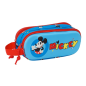 Trousse 3D Mickey Mouse 2 compartiments rouge bleu 21x8x6 cm