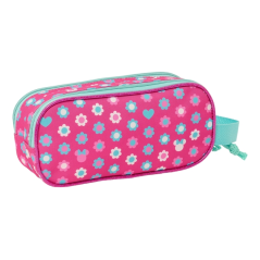Trousse 3D Minnie Mouse 2 compartiments rose 21x8x6 cm