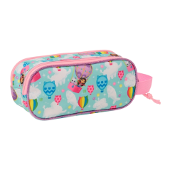 Trousse 3D Gabby's Dollhouse 2 compartiments bleu clair 21x8x6 cm