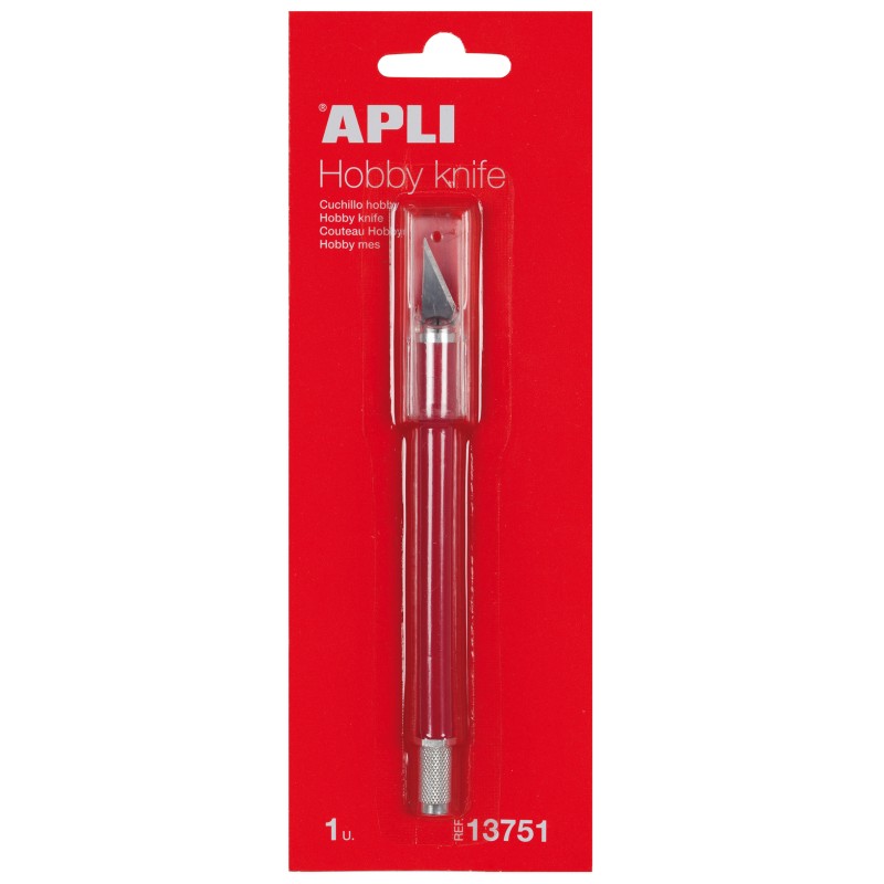 Couteau Apli Precision Hobby - Longueur Lame 3cm - Lame en Acier Inoxydable - Manche Caoutchouté - Lame de Rechange Incluse Couteau Apli Precision Hobby - Longueur Lame 3cm - Lame en Acier Inoxydable - Manche Caoutchouté - Lame de Rechange Incluse