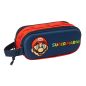 Trousse 3D Super Mario 2 compartiments rouge et bleu 21x8x6 cm