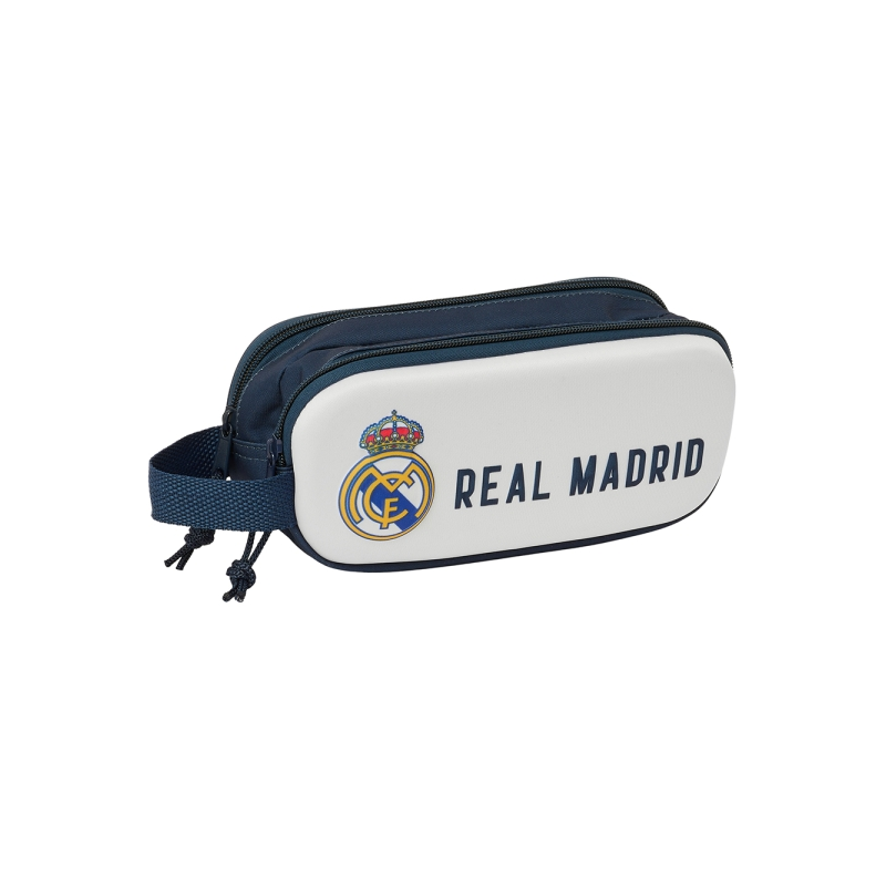 Trousse 3D Real Madrid 2 compartiments noir et blanc 21x8x6 cm