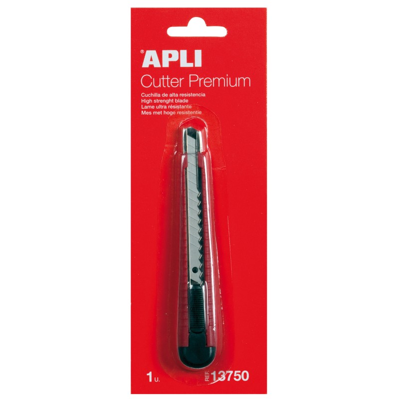 Apli Cuter Premium 9 mm - Boîtier ergonomique, avance étagée et verrouillage de sécurité