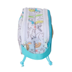 trousse lion blanc bleu Safta