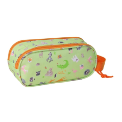 Trousse 3D Safta Tiger 2 compartiments vert clair 21x8x6 cm