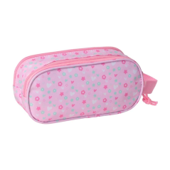 Trousse Licorne 3D Safta 2 compartiments rose pastel 21x8x6 cm