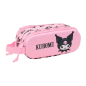 Trousse 3D Kuromi Safta 2 compartiments rose pastel 21x8x6 cm