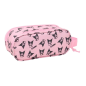 Trousse 3D Kuromi Safta 2 compartiments rose pastel 21x8x6 cm
