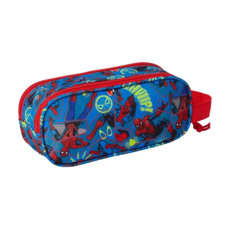Trousse 3D Spider-Man 2 compartiments rouge et bleu 21x8x6 cm