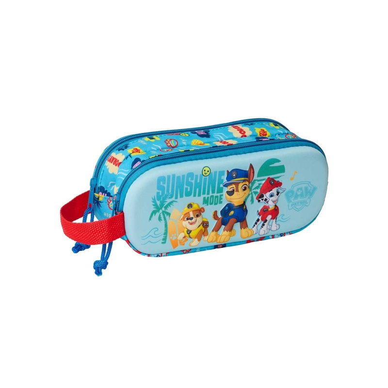 Trousse à crayons 3D Paw Patrol 2 compartiments rouge bleu Trousse à crayons 3D Paw Patrol 2 compartiments rouge bleu