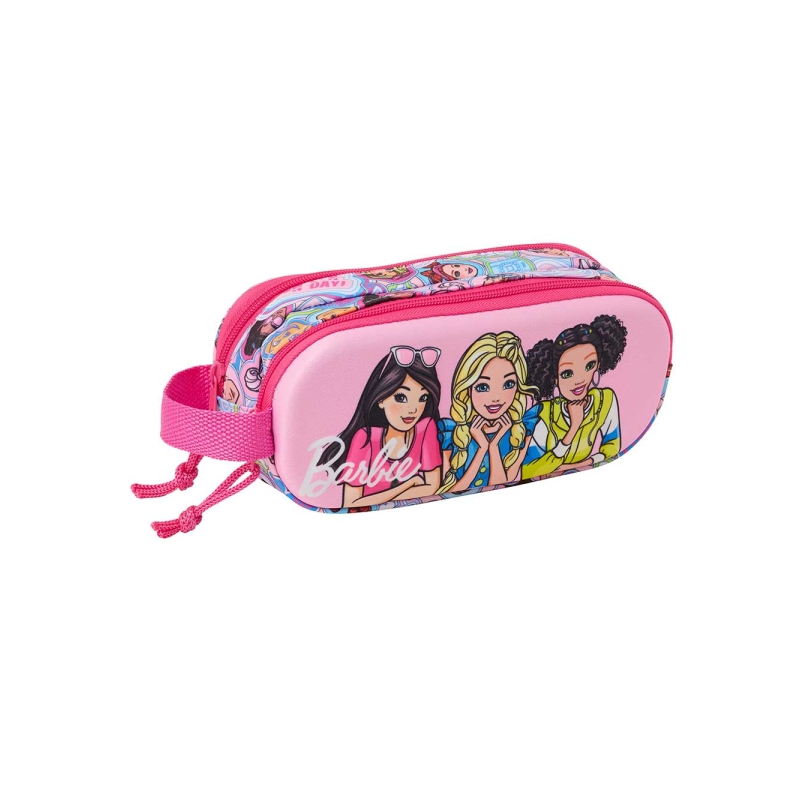 Trousse Barbie 3D 2 compartiments rose 21x8x6 cm Trousse Barbie 3D 2 compartiments rose 21x8x6 cm