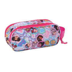 Trousse Barbie 3D 2 compartiments rose 21x8x6 cm