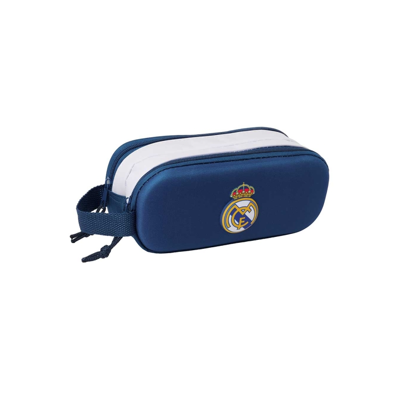 Trousse 3D Real Madrid 2 compartiments blanc bleu 21x8x6 cm