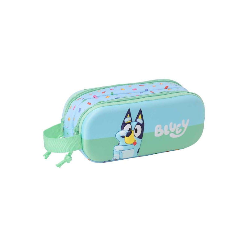 Trousse 3D Bluey Safta 2 compartiments bleu clair 21x8x6 cm Trousse 3D Bluey Safta 2 compartiments bleu clair 21x8x6 cm