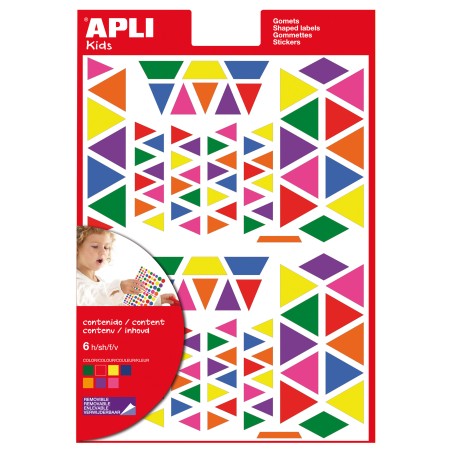 ✅ LOT de 10 Gomets triangulaires amovibles Apli - Tailles assorties - 648 Gomets par sac - Développement des co en stock