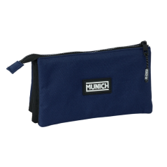 Trousse 3 compartiments Munich Basics bleu marine 22x12x3 cm