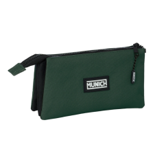 Trousse 3 compartiments Safta Munich Basics verte 22x12x3 cm
