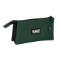 Trousse 3 compartiments Safta Munich Basics verte 22x12x3 cm