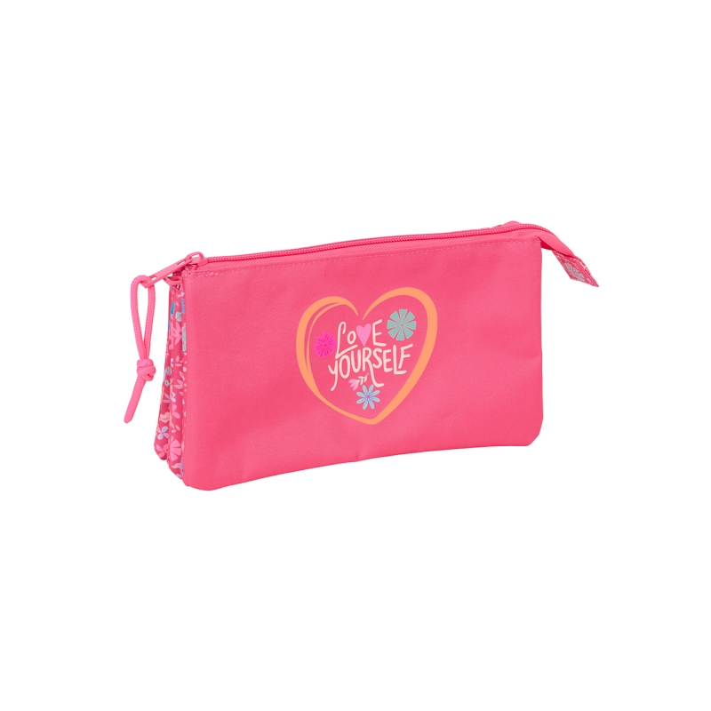Trousse Safta Feeling 3 compartiments rose 22x12x3 cm Trousse Safta Feeling 3 compartiments rose 22x12x3 cm