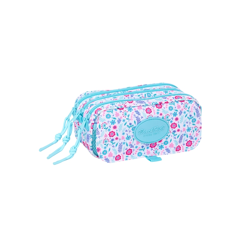 Trousse 3 compartiments Blackfit8 Safta bleu clair 21,5x10x8 cm Trousse 3 compartiments Blackfit8 Safta bleu clair 21,5x10x8 cm