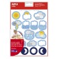 LOT de 5 Apli Sac d'autocollants sur le thème de la météo - 51 autocollants sur 3 feuilles - Adhésif amovible - Développé avec