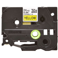 Brother TZe-FX651 Ruban noir sur fond jaune 24 mm x 8 m