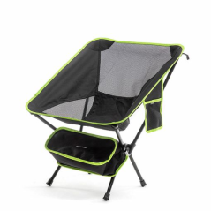 chaise de camping pliante noire et verte