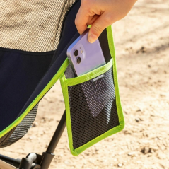 chaise de camping pliante noire/verte