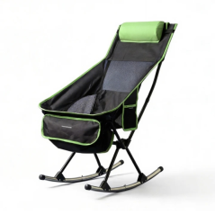 chaise de camping pliante noire/verte