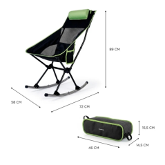 chaise de camping pliante noire et verte