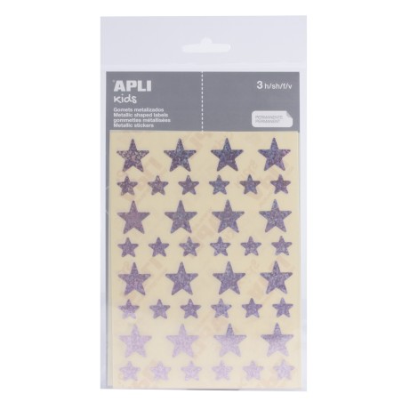 ✅ LOT de 10 Apli Holographic Star Stickers - Taille 12,5 mm et 19,5 mm - Adhésif permanent - 120 autocollants p en stock