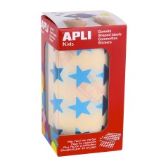 ✅ Apli Metallic Blue Star Gomets - Taille 19,5 mm - Adhésif permanent - 1416 Gomets par rouleau - Idéal pour l en stock